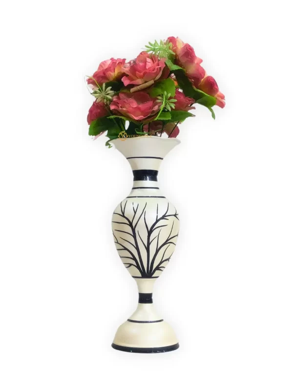 Youngsera Flower Vase For Artificial Flowers Home Décor Office Living Room Bedroom Table Decoration Item 15 Inch Vase | Silver - Image 3