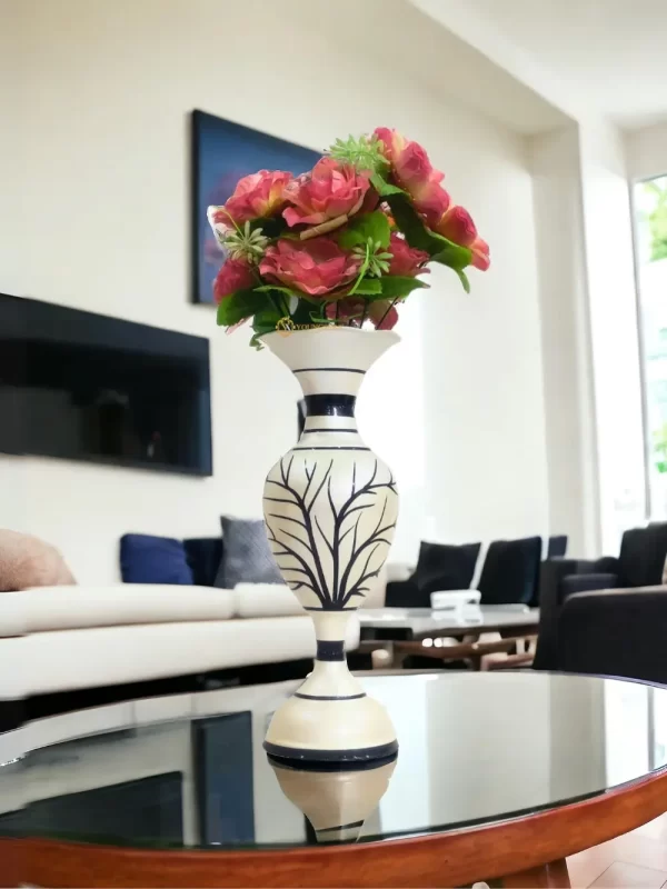 Youngsera Flower Vase For Artificial Flowers Home Décor Office Living Room Bedroom Table Decoration Item 15 Inch Vase | Silver - Image 7