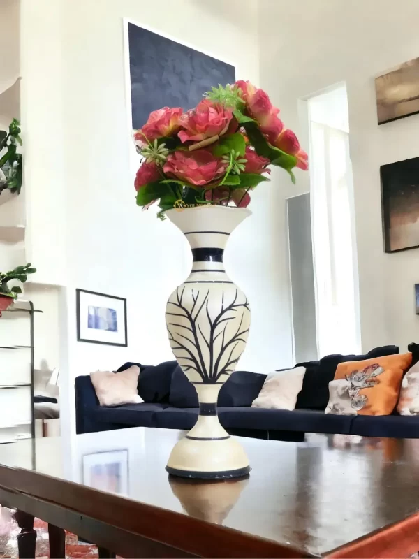 Youngsera Flower Vase For Artificial Flowers Home Décor Office Living Room Bedroom Table Decoration Item 15 Inch Vase | Silver - Image 6