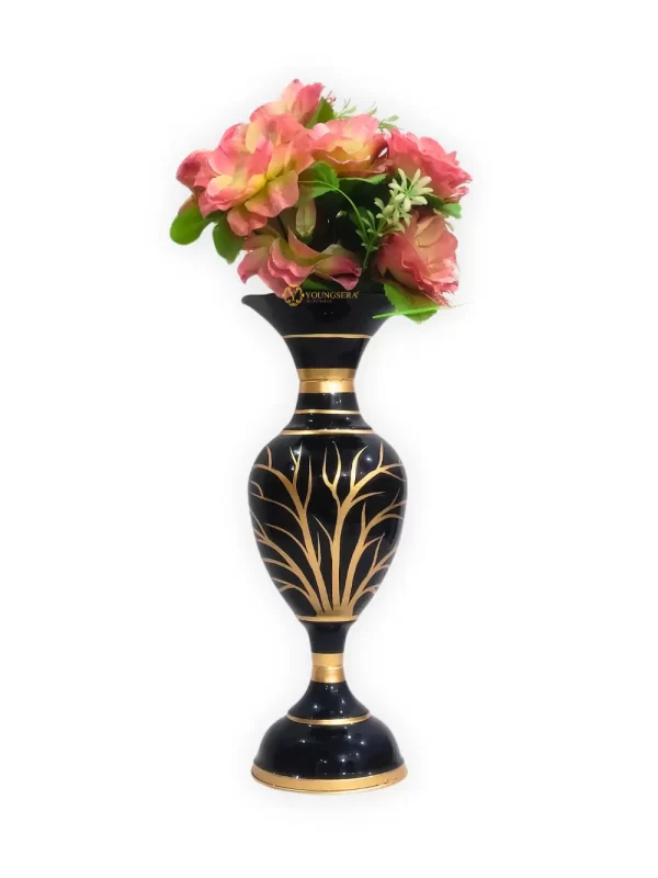 Youngsera Flower Vase For Artificial Flowers Home Décor Office Living Room Bedroom Table Decoration Item 15 Inch Vase | Black - Image 3