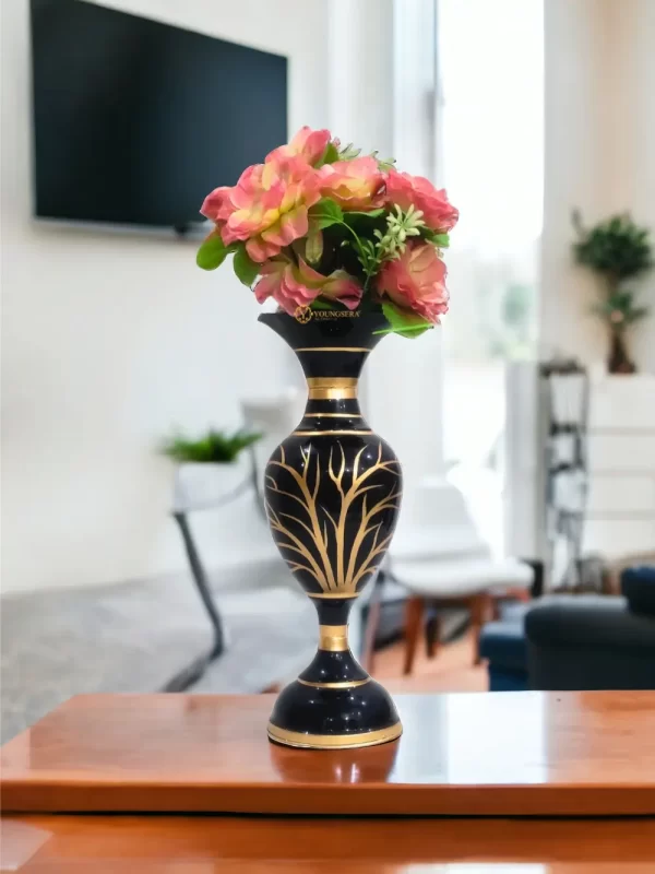Youngsera Flower Vase For Artificial Flowers Home Décor Office Living Room Bedroom Table Decoration Item 15 Inch Vase | Black - Image 1