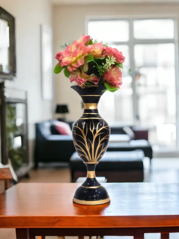 Youngsera Flower Vase For Artificial Flowers Home Décor Office Living Room Bedroom Table Decoration Item 15 Inch Vase | Black - Image 7