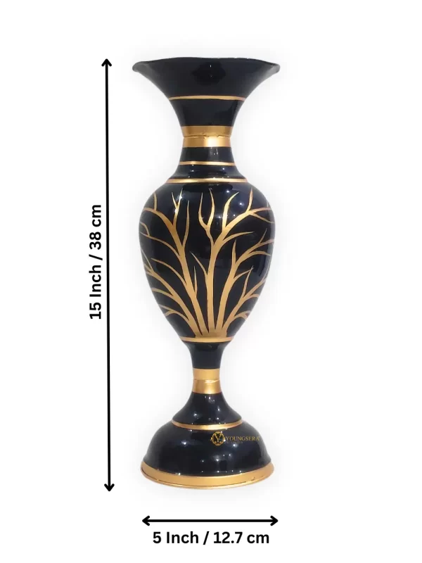 Youngsera Flower Vase For Artificial Flowers Home Décor Office Living Room Bedroom Table Decoration Item 15 Inch Vase | Black - Image 5