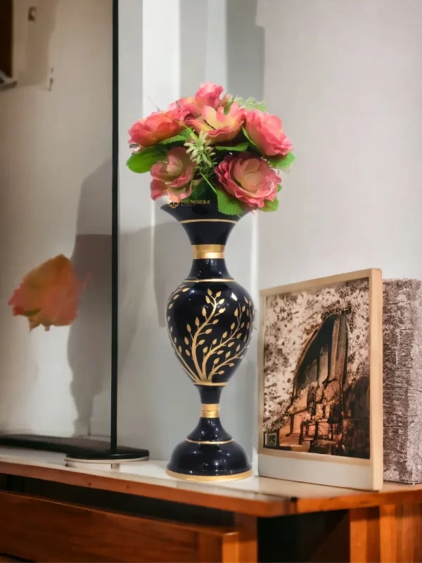 Youngsera Flower Vase For Artificial Flowers Home Décor Office Living Room Bedroom Table Decoration Item 15 Inch Vase | Black - Image 6