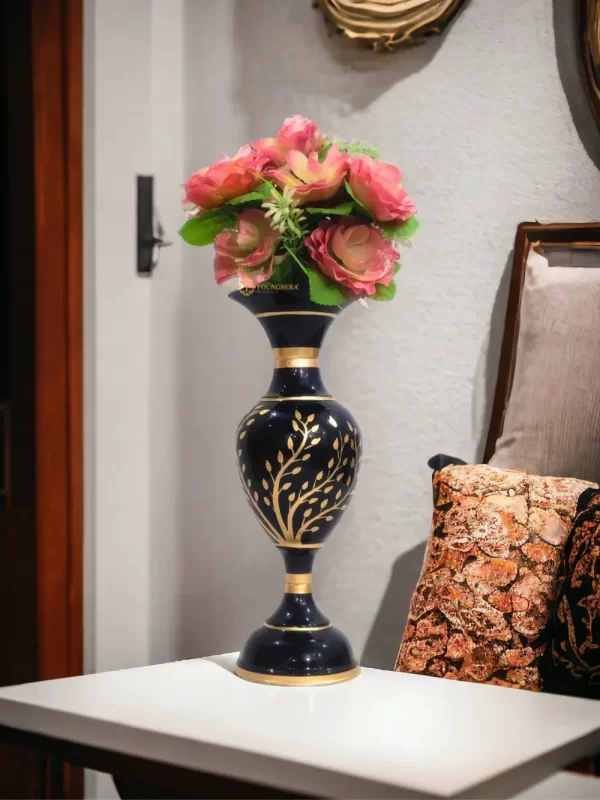 Youngsera Flower Vase For Artificial Flowers Home Décor Office Living Room Bedroom Table Decoration Item 15 Inch Vase | Black - Image 1
