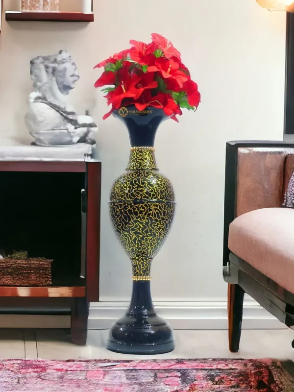 30_ zikzak lifestyle Black 1 Youngsera 30 Inch Handmade Table Decor Flower Vase Perfect For Home Decor, Gifting, Centerpiece - Black - Image 1