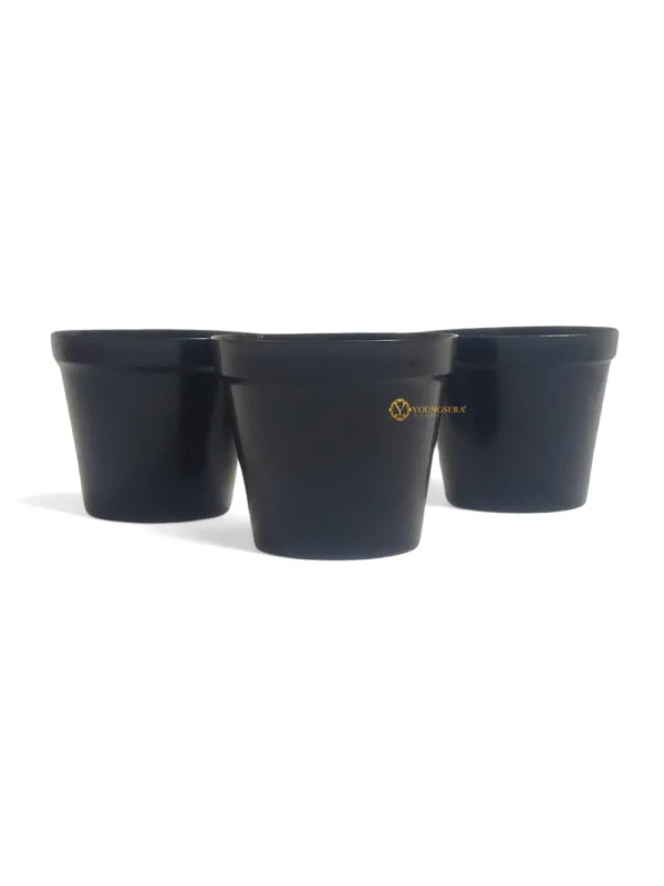 planter set 3 front (1) Youngsera Planter For Table Decor | Best Table Centerpiece | Table Vase for Home Decor | Perfect for Wedding Centerpieces, Anniversary Gifts, and Birthday Presents – Combo Pack Of 3 - Pure Black - Image 2
