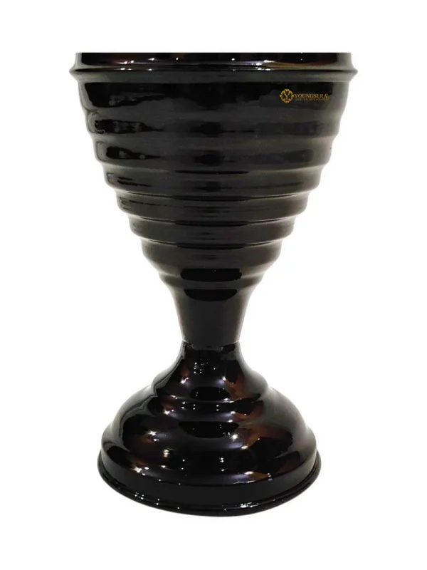 Youngsera Half Ring Design Flower Vase For Artificial Flowers Home Décor Office Living Room Bedroom Table Decoration Item 12 Inch Vase | Pack Of 2 | Black - Image 6