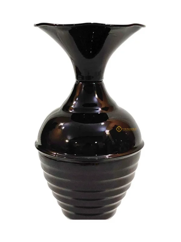 Youngsera Half Ring Design Flower Vase For Artificial Flowers Home Décor Office Living Room Bedroom Table Decoration Item 12 Inch Vase | Pack Of 2 | Black - Image 7