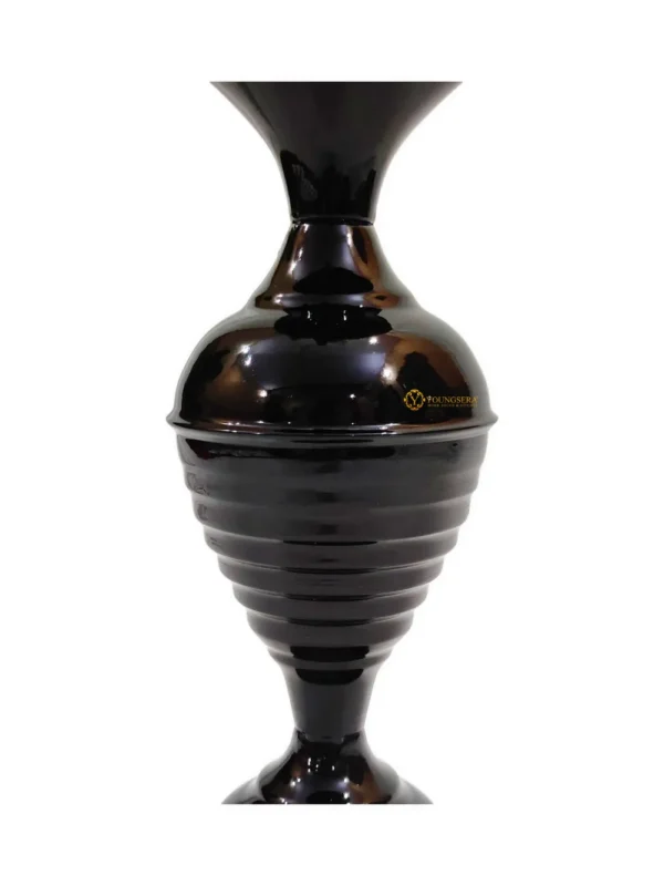 Youngsera Half Ring Design Flower Vase For Artificial Flowers Home Décor Office Living Room Bedroom Table Decoration Item 12 Inch Vase | Pack Of 2 | Black - Image 5