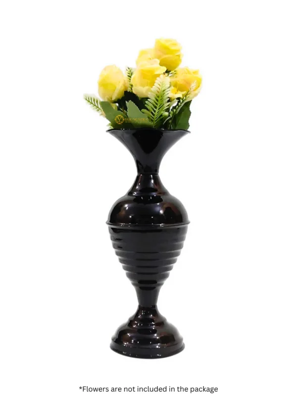 Youngsera Half Ring Design Flower Vase For Artificial Flowers Home Décor Office Living Room Bedroom Table Decoration Item 12 Inch Vase | Pack Of 2 | Black - Image 2