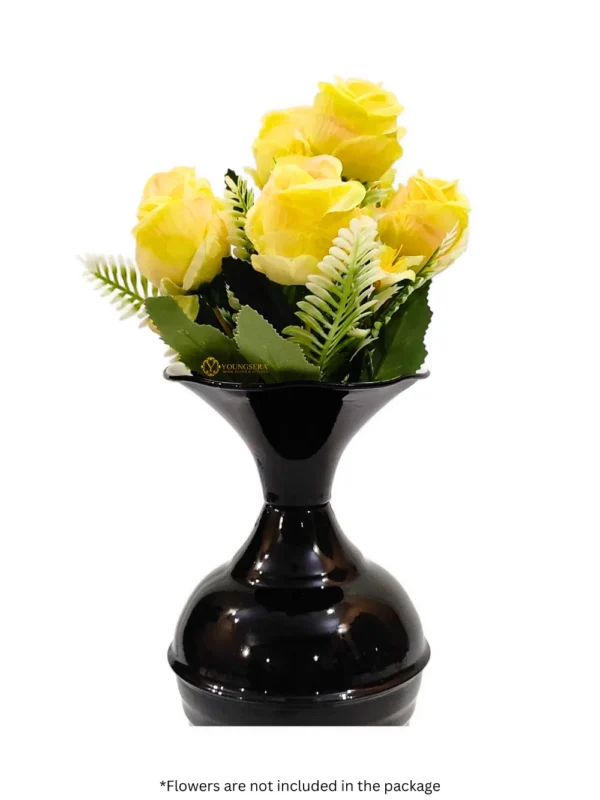 Youngsera Half Ring Design Flower Vase For Artificial Flowers Home Décor Office Living Room Bedroom Table Decoration Item 12 Inch Vase | Pack Of 2 | Black - Image 8