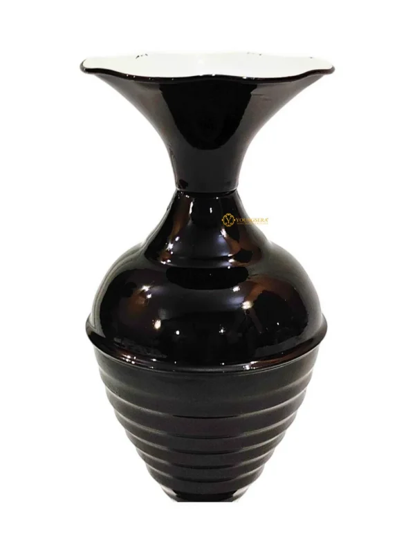 Youngsera Half Ring Design Flower Vase For Artificial Flowers Home Décor Office Living Room Bedroom Table Decoration Item 12 Inch Vase | Pack Of 2 | Black - Image 4