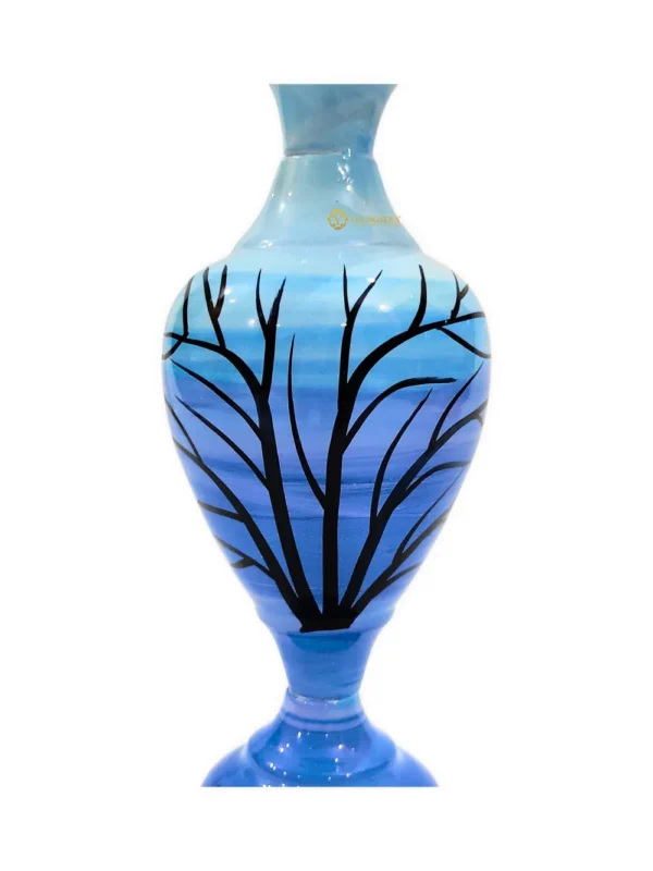 Youngsera Handmade Tree Design Flower Vase For Artificial Flowers Home Décor Office Living Room Bedroom Table Decoration Item 12 Inch Vase | Pack Of 2 | Blue - Image 4