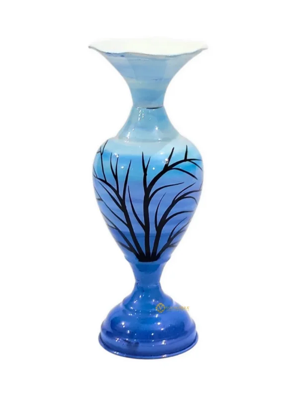Youngsera Handmade Tree Design Flower Vase For Artificial Flowers Home Décor Office Living Room Bedroom Table Decoration Item 12 Inch Vase | Pack Of 2 | Blue - Image 3