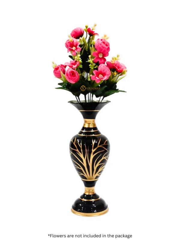 Youngsera Handmade Tree Design Flower Vase For Artificial Flowers Home Décor Office Living Room Bedroom Table Decoration Item 12 Inch Vase | Pack Of 2 | Black - Image 2