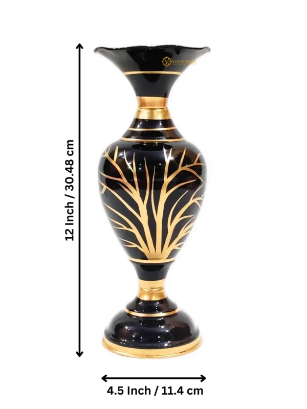 Youngsera Handmade Tree Design Flower Vase For Artificial Flowers Home Décor Office Living Room Bedroom Table Decoration Item 12 Inch Vase | Pack Of 2 | Black - Image 7