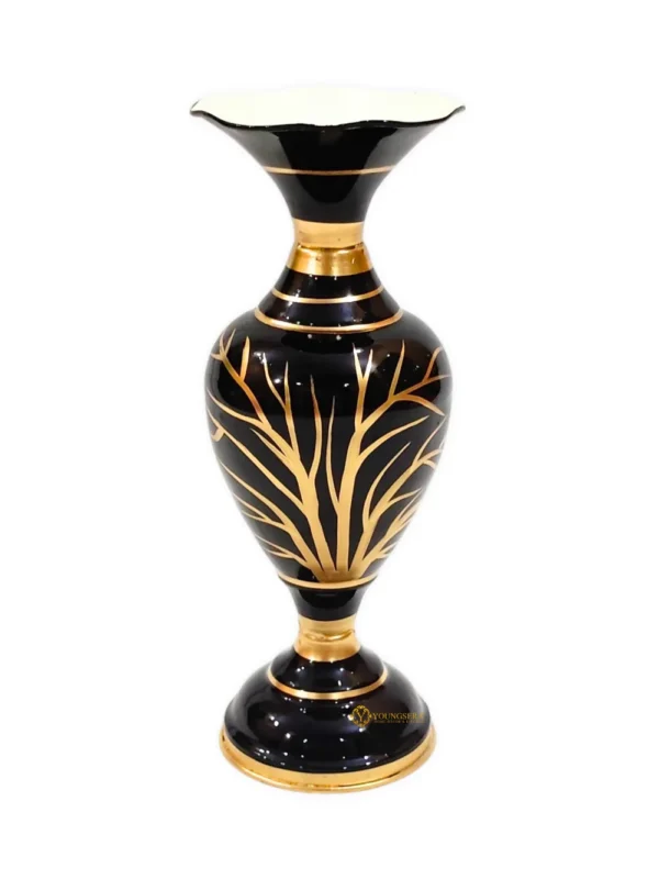 Youngsera Handmade Tree Design Flower Vase For Artificial Flowers Home Décor Office Living Room Bedroom Table Decoration Item 12 Inch Vase | Pack Of 2 | Black - Image 3