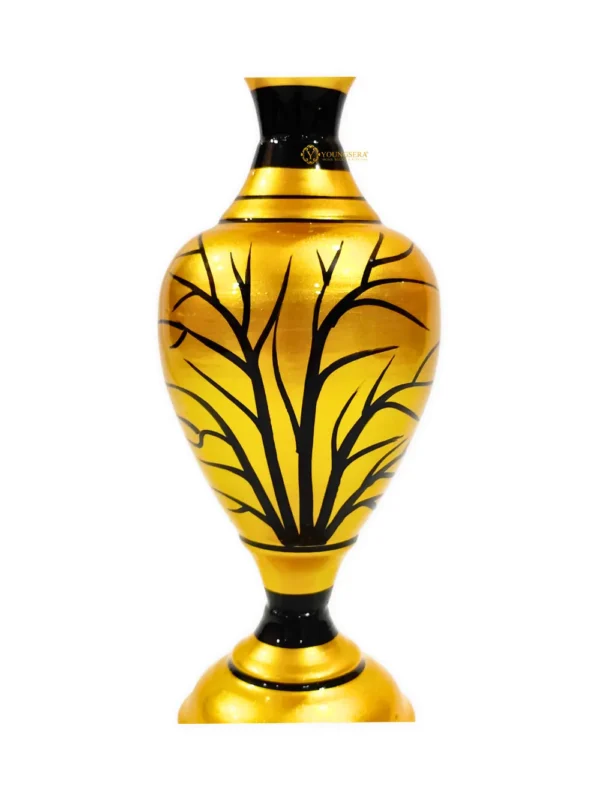 Youngsera Handmade Tree Design Flower Vase For Artificial Flowers Home Décor Office Living Room Bedroom Table Decoration Item 12 Inch Vase | Pack Of 2 | Golden - Image 5