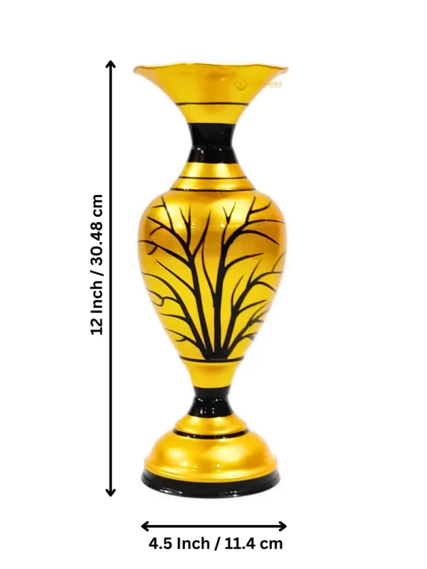 Youngsera Handmade Tree Design Flower Vase For Artificial Flowers Home Décor Office Living Room Bedroom Table Decoration Item 12 Inch Vase | Pack Of 2 | Golden - Image 8