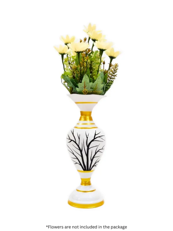 Youngsera Handmade Tree Design Flower Vase For Artificial Flowers Home Décor Office Living Room Bedroom Table Decoration Item 12 Inch Vase | Pack Of 2 | White - Image 2