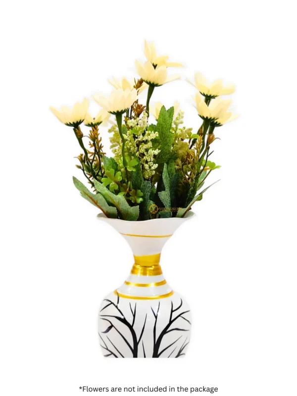 Youngsera Handmade Tree Design Flower Vase For Artificial Flowers Home Décor Office Living Room Bedroom Table Decoration Item 12 Inch Vase | Pack Of 2 | White - Image 7