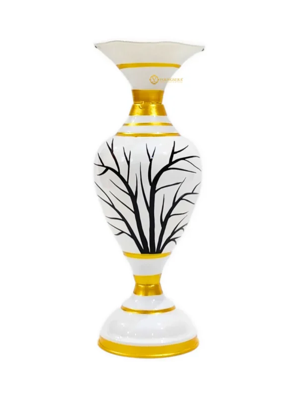Youngsera Handmade Tree Design Flower Vase For Artificial Flowers Home Décor Office Living Room Bedroom Table Decoration Item 12 Inch Vase | Pack Of 2 | White - Image 1