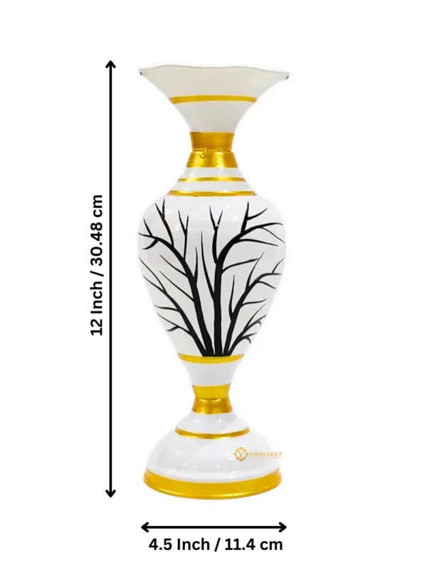 Youngsera Handmade Tree Design Flower Vase For Artificial Flowers Home Décor Office Living Room Bedroom Table Decoration Item 12 Inch Vase | Pack Of 2 | White - Image 8