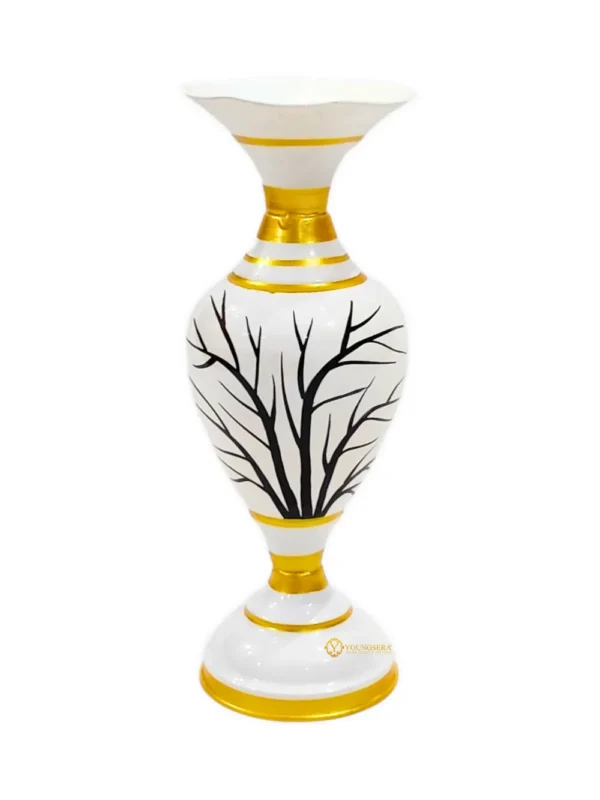 Youngsera Handmade Tree Design Flower Vase For Artificial Flowers Home Décor Office Living Room Bedroom Table Decoration Item 12 Inch Vase | Pack Of 2 | White - Image 3