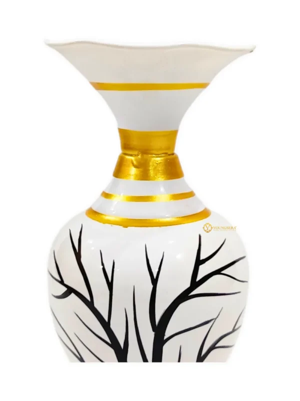 Youngsera Handmade Tree Design Flower Vase For Artificial Flowers Home Décor Office Living Room Bedroom Table Decoration Item 12 Inch Vase | Pack Of 2 | White - Image 4