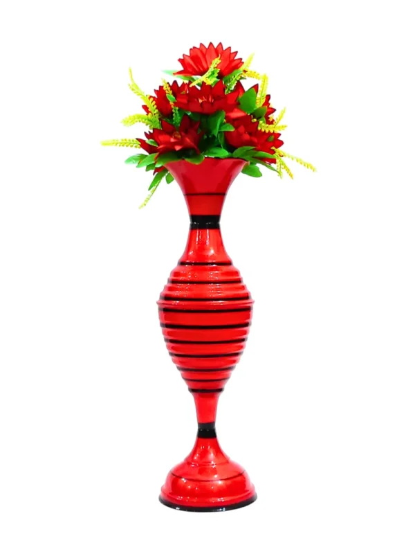 Youngsera Handmade 23 Inch Ring Design Flower Vase For Artificial Flowers Home Décor Office Living Room Bedroom Corner Decoration Item – Red - Image 2