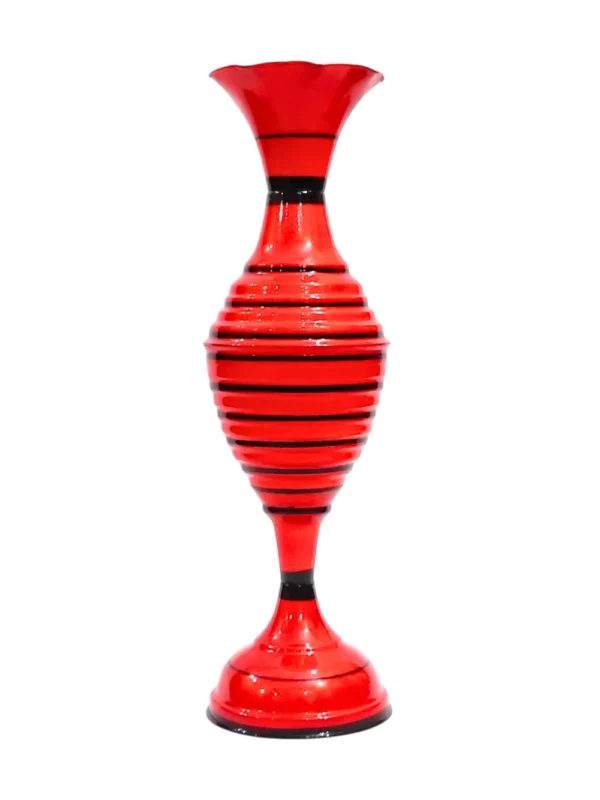 24 inch full gola red main Youngsera Handmade 23 Inch Ring Design Flower Vase For Artificial Flowers Home Décor Office Living Room Bedroom Corner Decoration Item – Red - Image 1