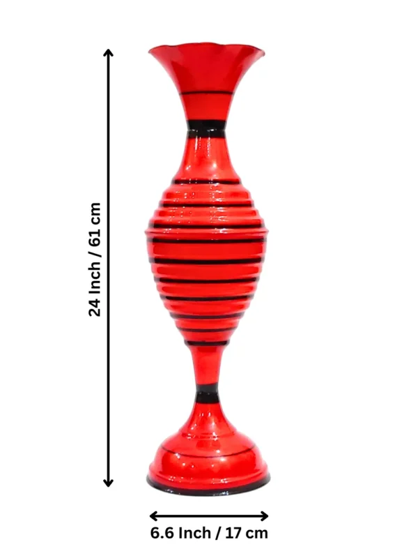 Youngsera Handmade 23 Inch Ring Design Flower Vase For Artificial Flowers Home Décor Office Living Room Bedroom Corner Decoration Item – Red - Image 8