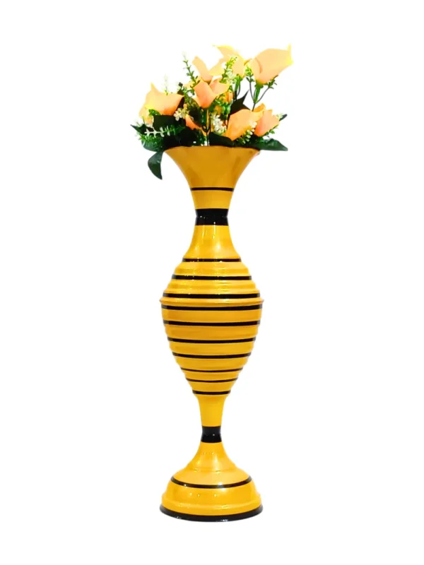 Youngsera Handmade 23 Inch Ring Design Flower Vase For Artificial Flowers Home Décor Office Living Room Bedroom Corner Decoration Item – Yellow - Image 2