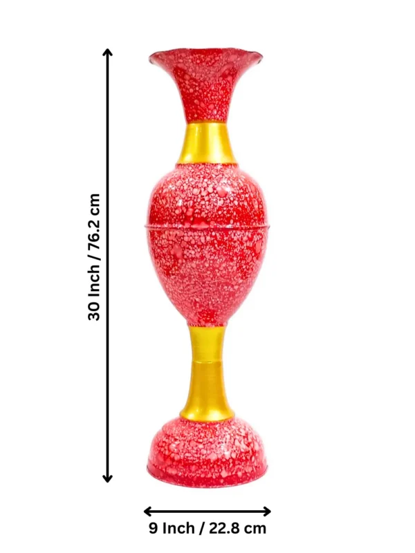 Youngsera Handmade 30 Inch Marble Design Flower Vase For Artificial Flowers Home Décor Office Living Room Bedroom Corner Decoration Item – Red - Image 8