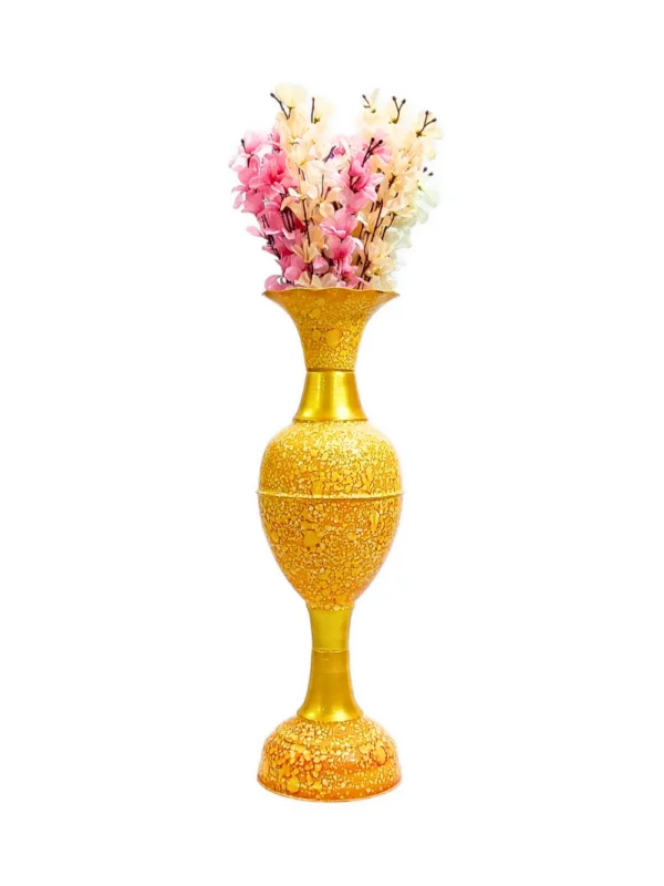 Youngsera Handmade 30 Inch Marble Design Flower Vase For Artificial Flowers Home Décor Office Living Room Bedroom Corner Decoration Item – Yellow - Image 2