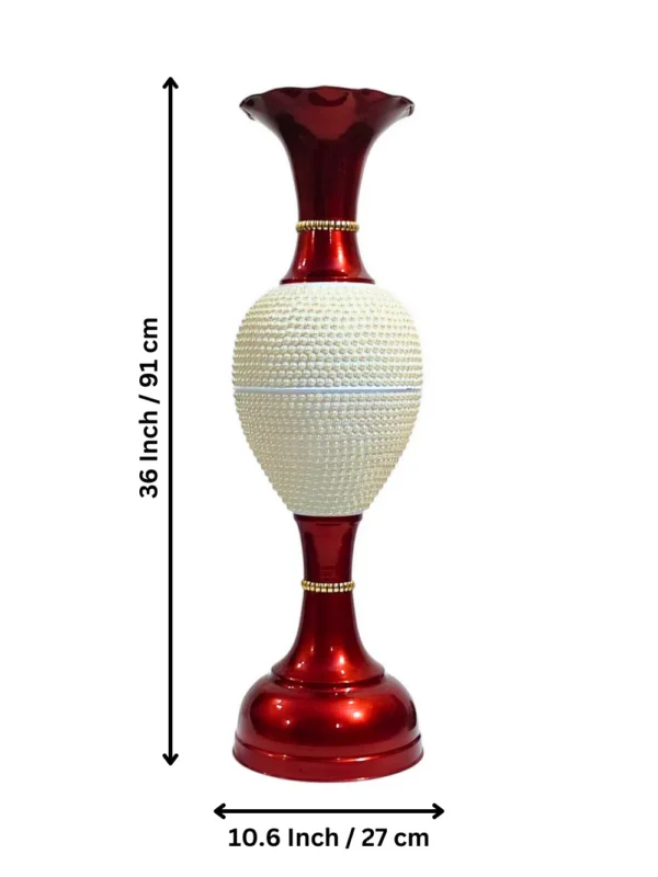 36 inch Full moti cherry main image (2) Youngsera 36-Inch Flower Vase: Exquisite Vase with White Pearls for Luxurious Home Decor - Cherry - Image 7