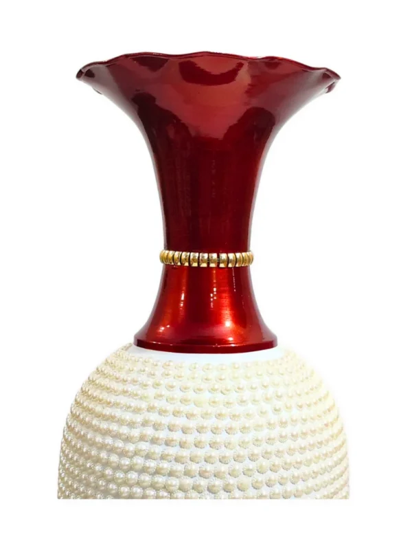 36 inch Full moti cherry top Youngsera 36-Inch Flower Vase: Exquisite Vase with White Pearls for Luxurious Home Decor - Cherry - Image 5