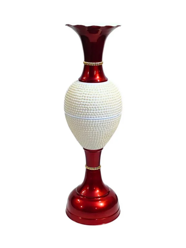 36 inch Full moti cherry top view Youngsera 36-Inch Flower Vase: Exquisite Vase with White Pearls for Luxurious Home Decor - Cherry - Image 4