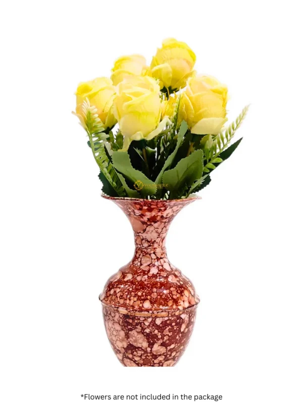 Youngsera Marble Design Flower Vase For Artificial Flowers Home Décor Office Living Room Bedroom Table Decoration Item 9 Inch Vase | Pack Of 2 | Brown - Image 5