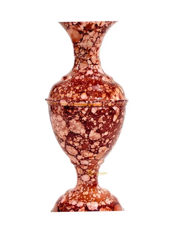 Youngsera Marble Design Flower Vase For Artificial Flowers Home Décor Office Living Room Bedroom Table Decoration Item 9 Inch Vase | Pack Of 2 | Brown - Image 4