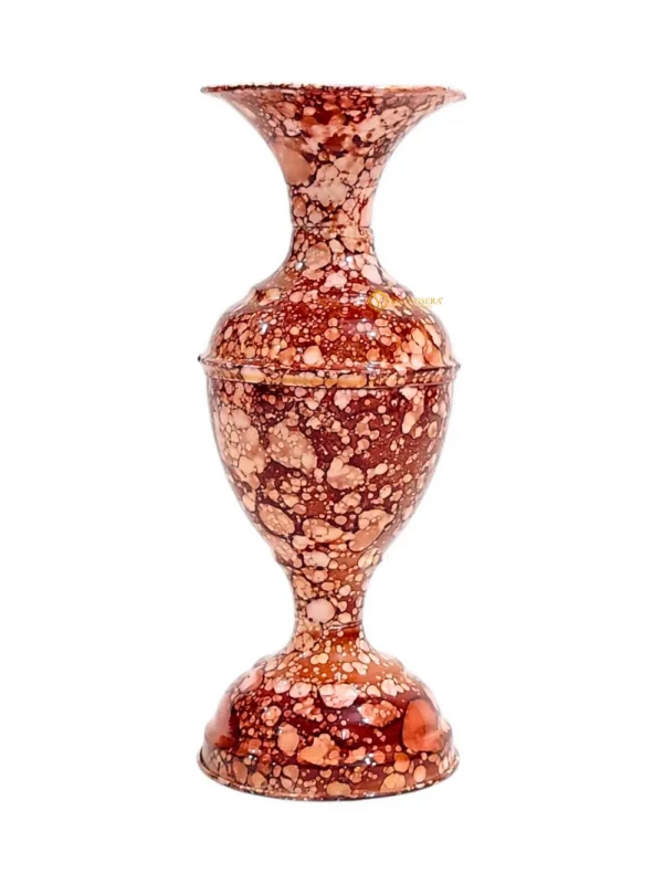 9 inch marble brown main Youngsera Marble Design Flower Vase For Artificial Flowers Home Décor Office Living Room Bedroom Table Decoration Item 9 Inch Vase | Pack Of 2 | Brown - Image 1
