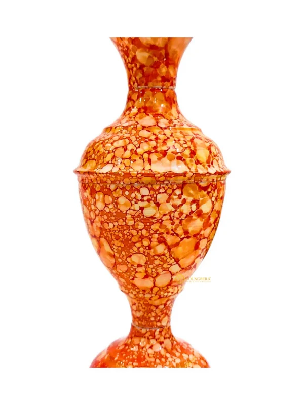 Youngsera Marble Design Flower Vase For Artificial Flowers Home Décor Office Living Room Bedroom Table Decoration Item 9 Inch Vase | Pack Of 2 | Orange - Image 5