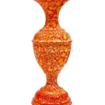Youngsera Marble Design Flower Vase For Artificial Flowers Home Décor Office Living Room Bedroom Table Decoration Item 9 Inch Vase | Pack Of 2 | Orange