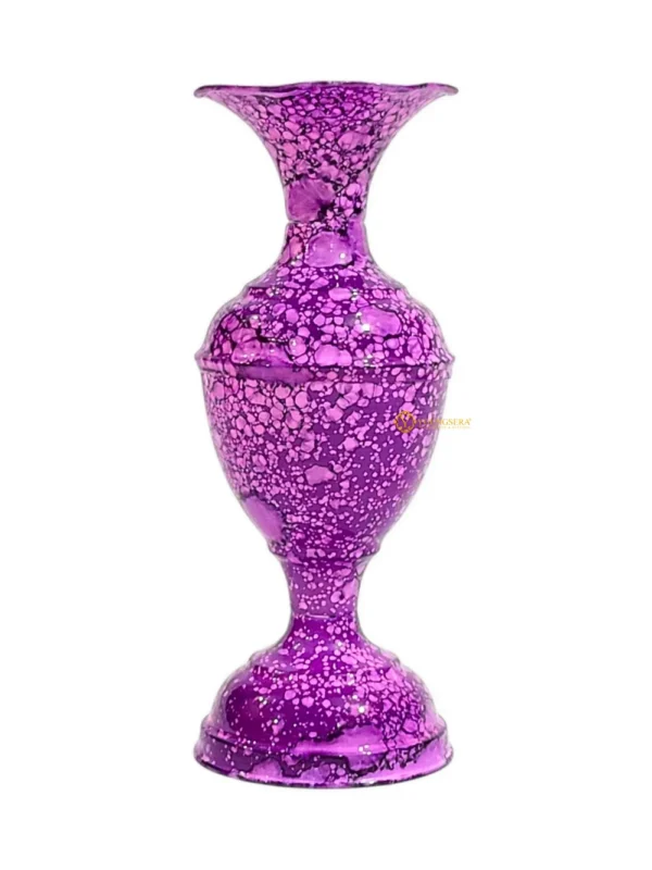 9 inch marble purple main Youngsera Marble Design Flower Vase For Artificial Flowers Home Décor Office Living Room Bedroom Table Decoration Item 9 Inch Vase | Pack Of 2 | Purple - Image 1
