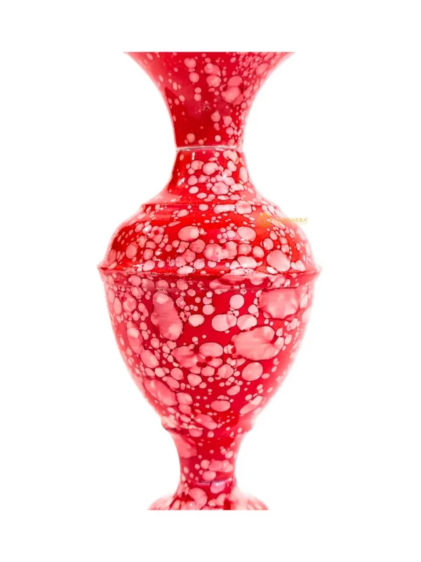 Youngsera Marble Design Flower Vase For Artificial Flowers Home Décor Office Living Room Bedroom Table Decoration Item 9 Inch Vase | Pack Of 2 | Red - Image 4