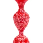 Youngsera Marble Design Flower Vase For Artificial Flowers Home Décor Office Living Room Bedroom Table Decoration Item 9 Inch Vase | Pack Of 2 | Red