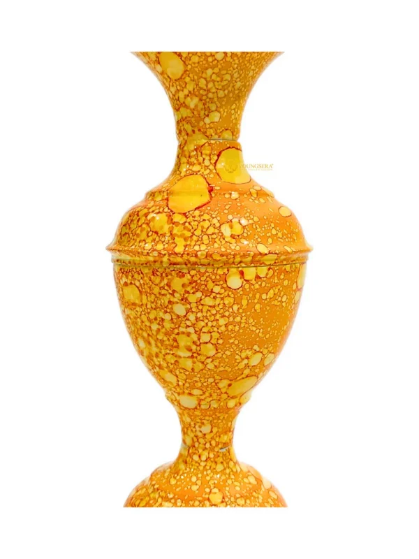 Youngsera Marble Design Flower Vase For Artificial Flowers Home Décor Office Living Room Bedroom Table Decoration Item 9 Inch Vase | Pack Of 2 | Yellow - Image 5