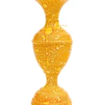 Youngsera Marble Design Flower Vase For Artificial Flowers Home Décor Office Living Room Bedroom Table Decoration Item 9 Inch Vase | Pack Of 2 | Yellow