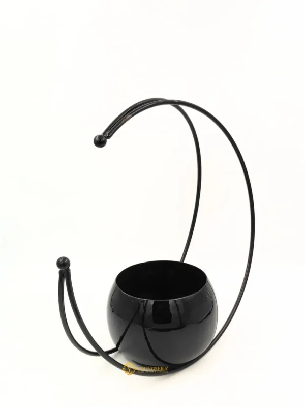 Youngsera Premium Moon Metal Flower Vase Diwali Gift Items for Home Decoration Tabletop, Side Table, Living Room, Home Office Decoration, Home Decorative Items, 9 Inches Height- Pack Of 2 - Black - Image 3